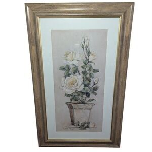 Shades Of Rose's II By Barbara Mock Art Print Signed And Framed 21"x35"